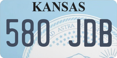 KS license plate 580JDB