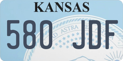 KS license plate 580JDF