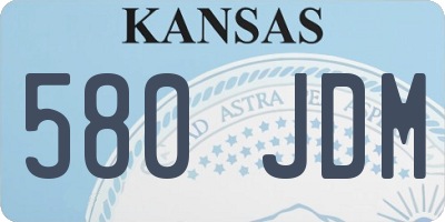 KS license plate 580JDM