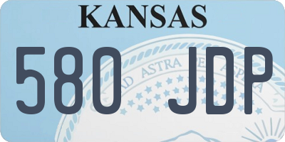 KS license plate 580JDP