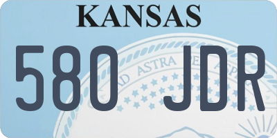 KS license plate 580JDR