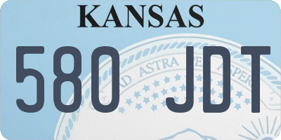 KS license plate 580JDT