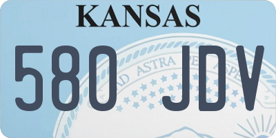 KS license plate 580JDV
