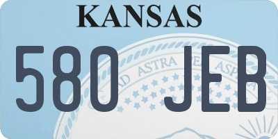 KS license plate 580JEB