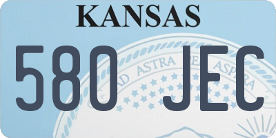 KS license plate 580JEC