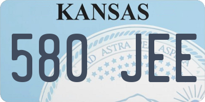 KS license plate 580JEE