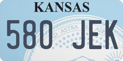 KS license plate 580JEK