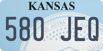 KS license plate 580JEQ
