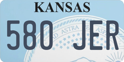 KS license plate 580JER