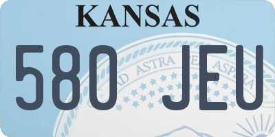 KS license plate 580JEU