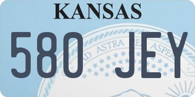 KS license plate 580JEY