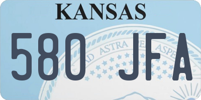 KS license plate 580JFA