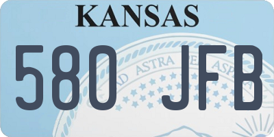 KS license plate 580JFB