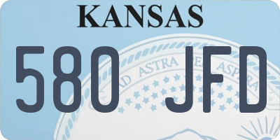 KS license plate 580JFD