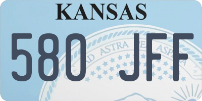 KS license plate 580JFF