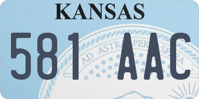 KS license plate 581AAC