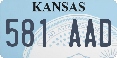 KS license plate 581AAD