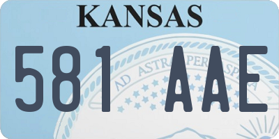 KS license plate 581AAE