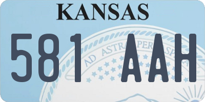 KS license plate 581AAH