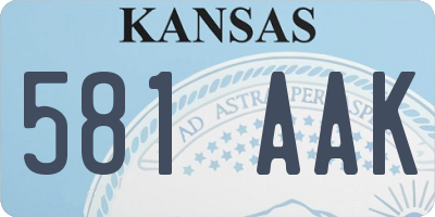 KS license plate 581AAK