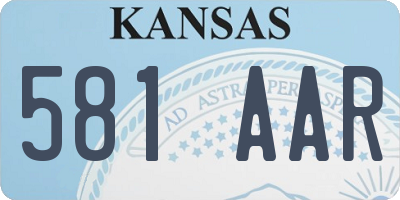 KS license plate 581AAR