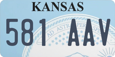 KS license plate 581AAV