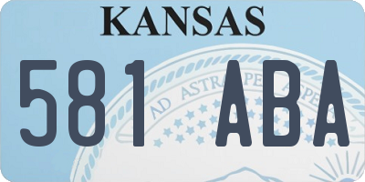 KS license plate 581ABA