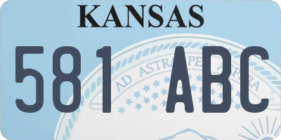 KS license plate 581ABC