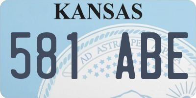 KS license plate 581ABE