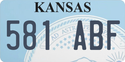 KS license plate 581ABF