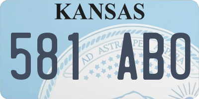 KS license plate 581ABO