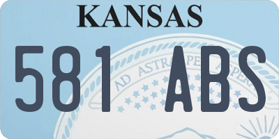 KS license plate 581ABS
