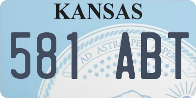 KS license plate 581ABT