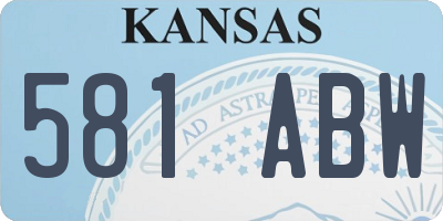 KS license plate 581ABW