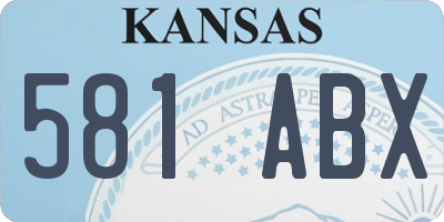 KS license plate 581ABX