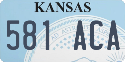 KS license plate 581ACA