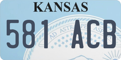 KS license plate 581ACB