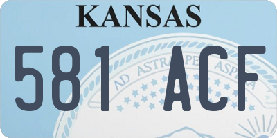 KS license plate 581ACF