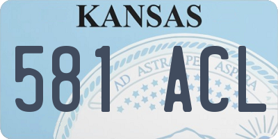 KS license plate 581ACL