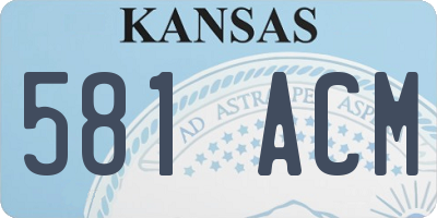 KS license plate 581ACM