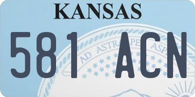 KS license plate 581ACN
