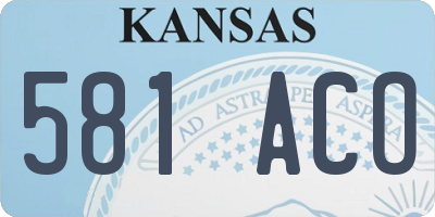 KS license plate 581ACO