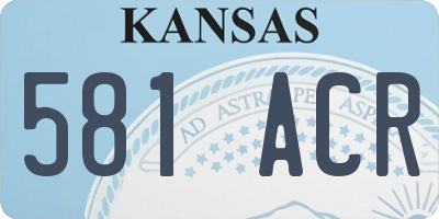 KS license plate 581ACR