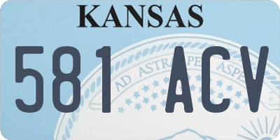 KS license plate 581ACV