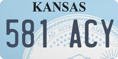 KS license plate 581ACY