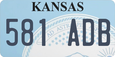 KS license plate 581ADB