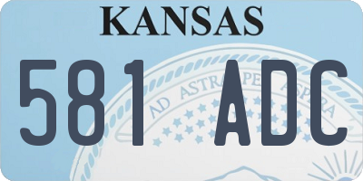 KS license plate 581ADC