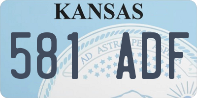 KS license plate 581ADF