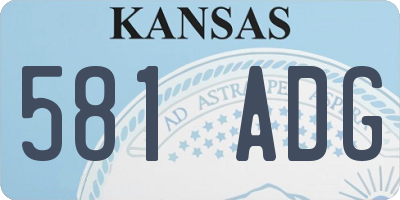KS license plate 581ADG