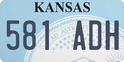 KS license plate 581ADH